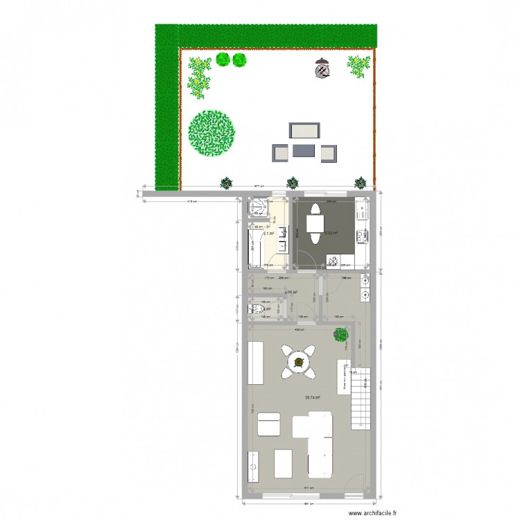 Maison Ligny avec jardin interieur. Plan de 0 pièce et 0 m2