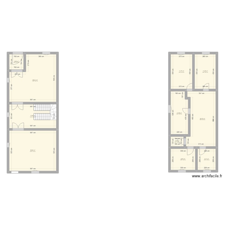 Maison. Plan de 11 pièces et 155 m2