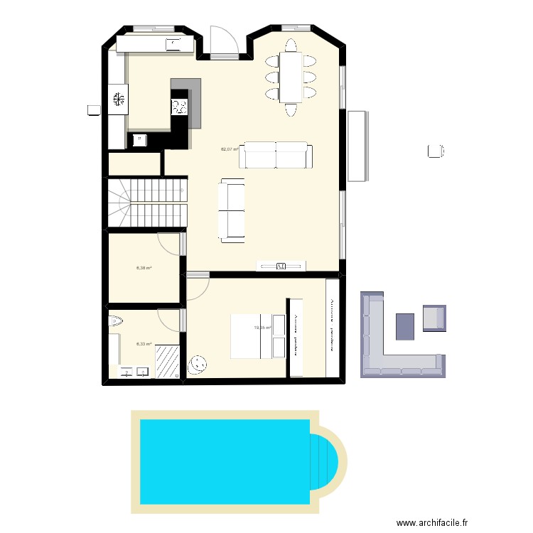 maison bzh 4. Plan de 4 pièces et 94 m2