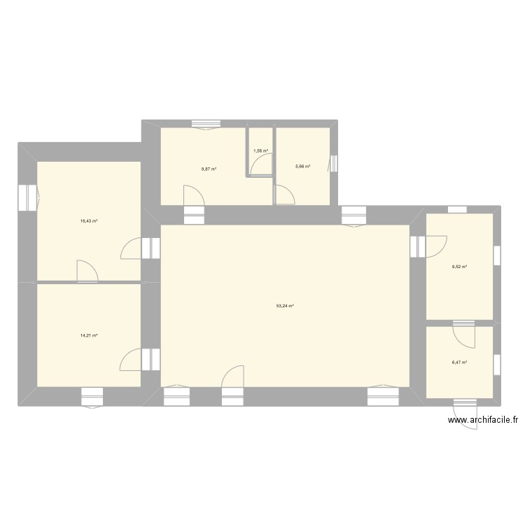 Plan Maison RONGERES . Plan de 8 pièces et 117 m2