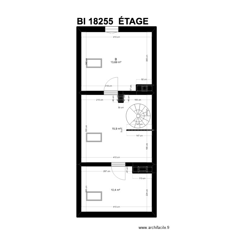 BI 18255.. Plan de 18 pièces et 189 m2