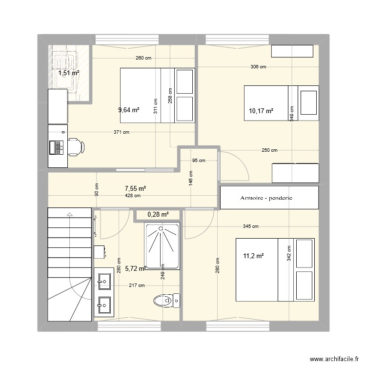 Maison Beauvais V6. Plan de 12 pièces et 137 m2