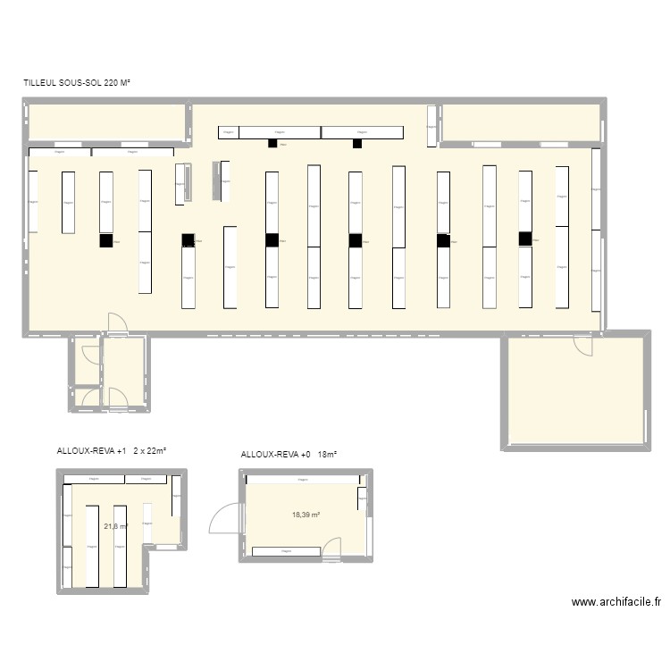 CAVE ARCHIVES TILLEUL -1. Plan de 7 pièces et 314 m2