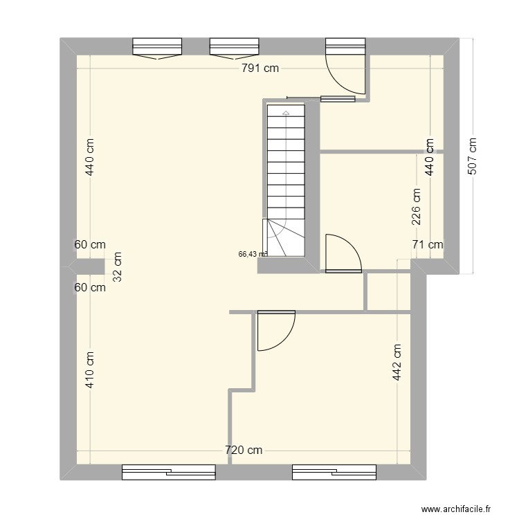 PLAN RDC 2024_04_26. Plan de 1 pièce et 66 m2
