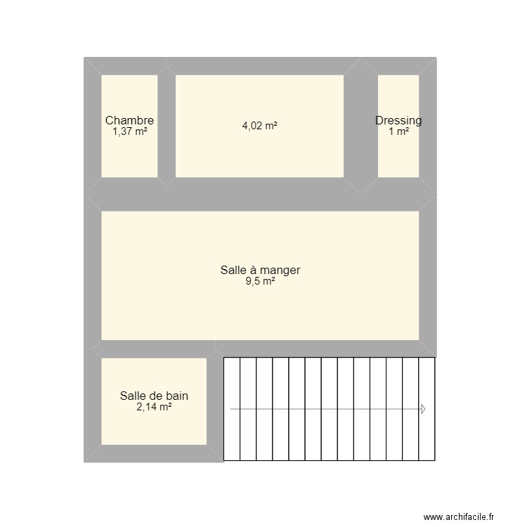 étage 2. Plan de 5 pièces et 18 m2