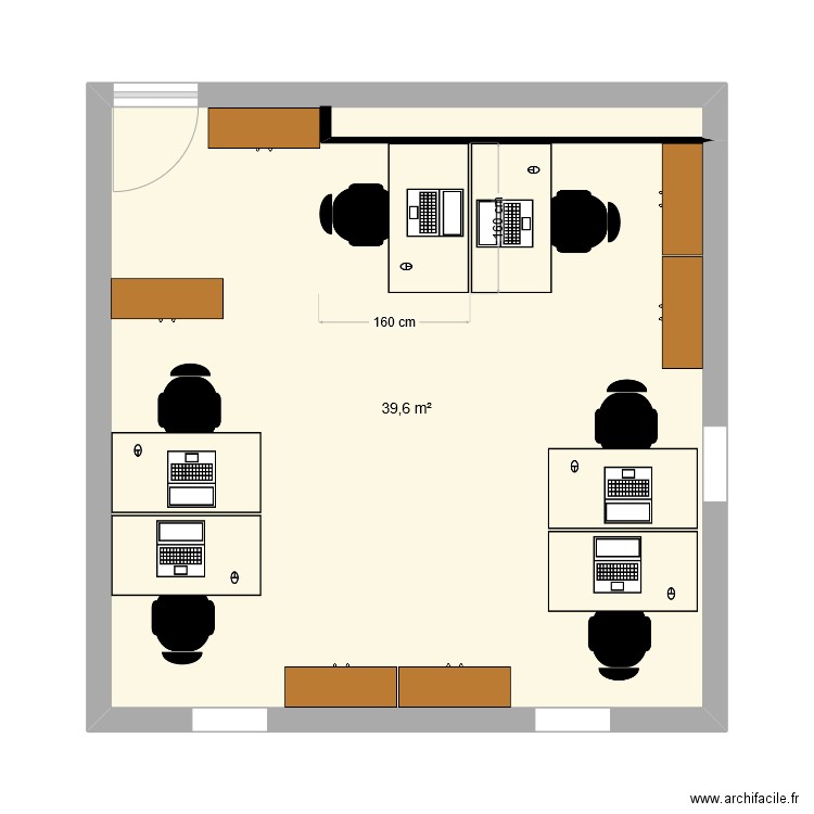 B6 - r+2. Plan de 1 pièce et 40 m2