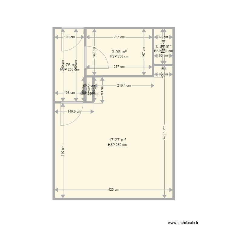 FONCIA TEMPLE SB. Plan de 5 pièces et 25 m2
