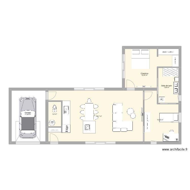 Maison 2 ter. Plan de 6 pièces et 101 m2