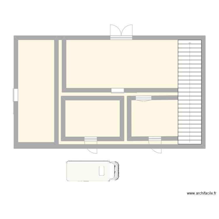 Plan de l'atelier . Plan de 2 pièces et 80 m2