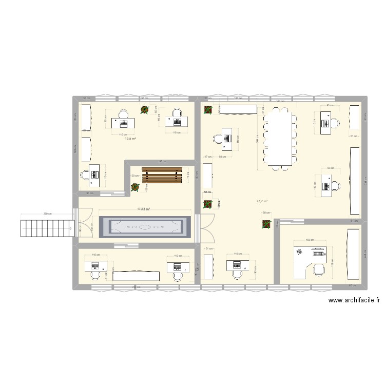baddi plan bureau FRMBB. Plan de 3 pièces et 115 m2