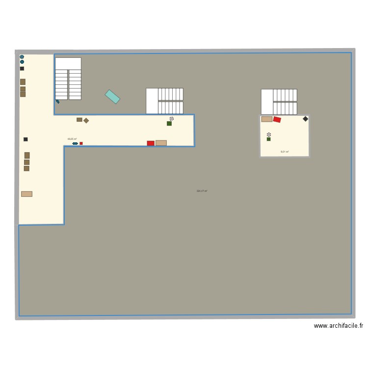 FTC hangar A1. Plan de 3 pièces et 392 m2