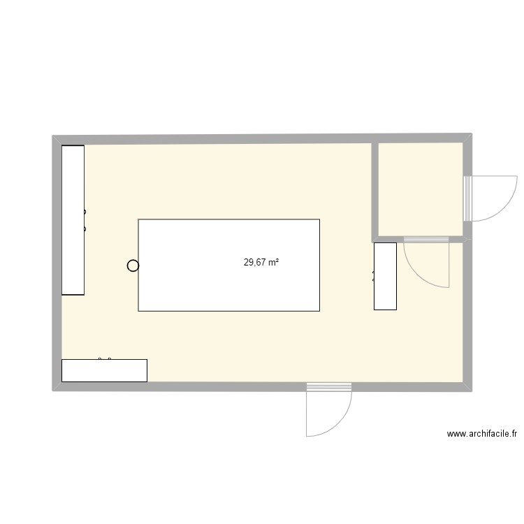 Bureau_329. Plan de 1 pièce et 30 m2