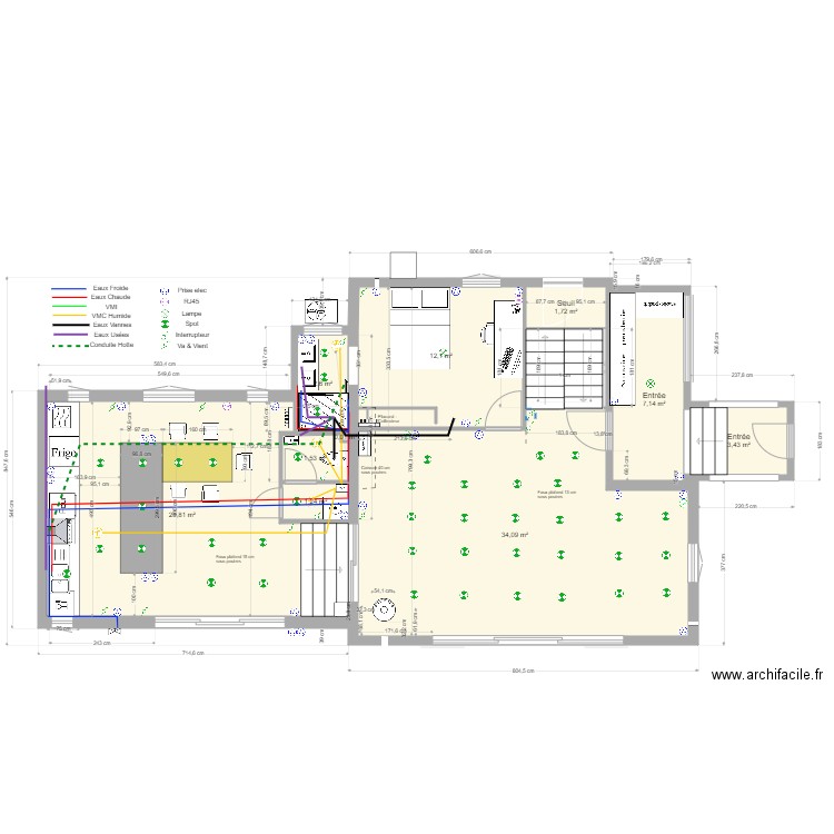 Oasis_projet_CuisineL5. Plan de 41 pièces et 255 m2