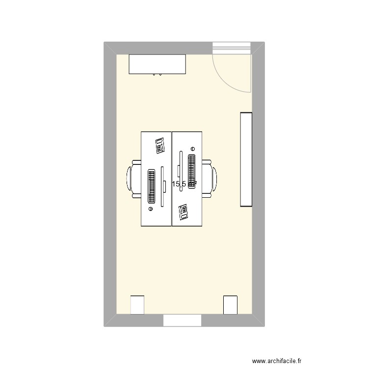 bureau COUCHOT ARROYAS/FORTEIL. Plan de 1 pièce et 16 m2
