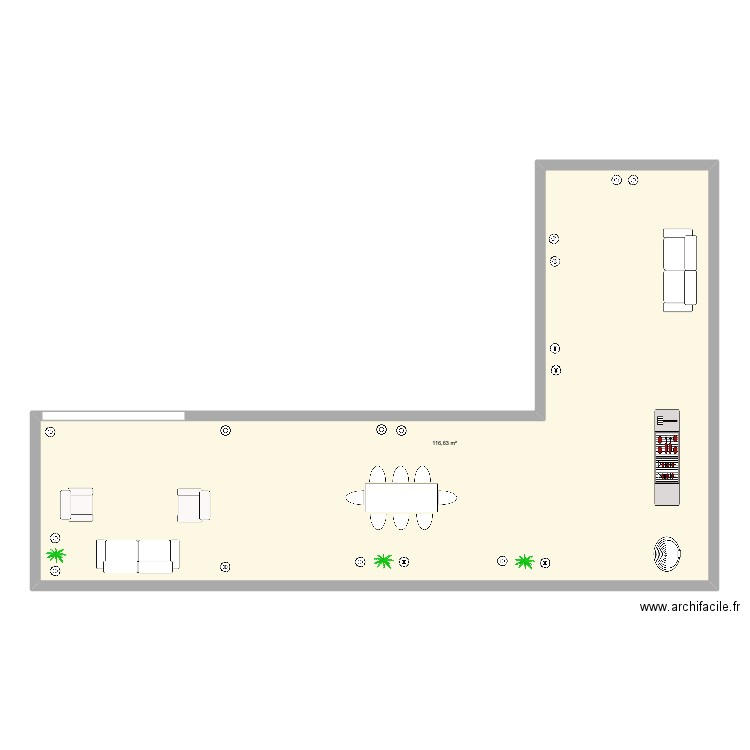 jardin co. Plan de 1 pièce et 117 m2
