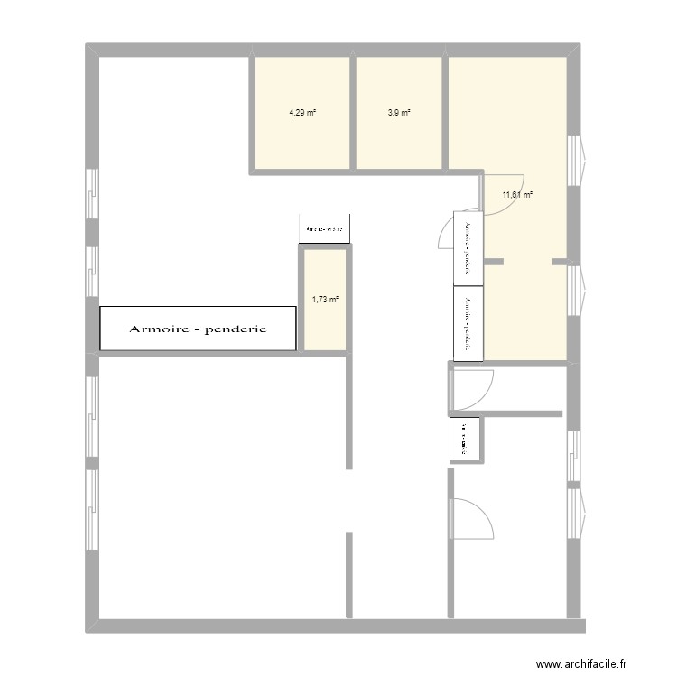 Appartement. Plan de 4 pièces et 22 m2