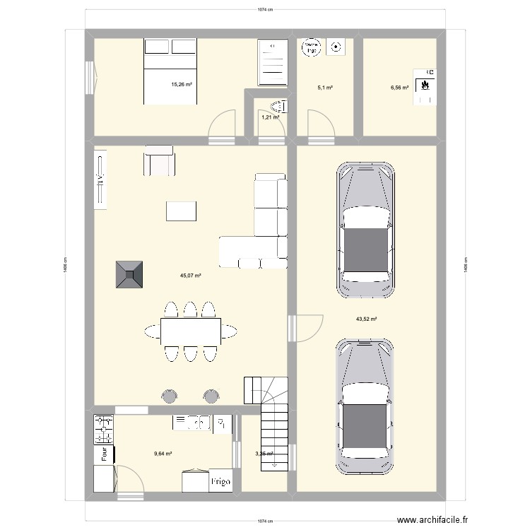 Etage 2 - 1. Plan de 8 pièces et 130 m2