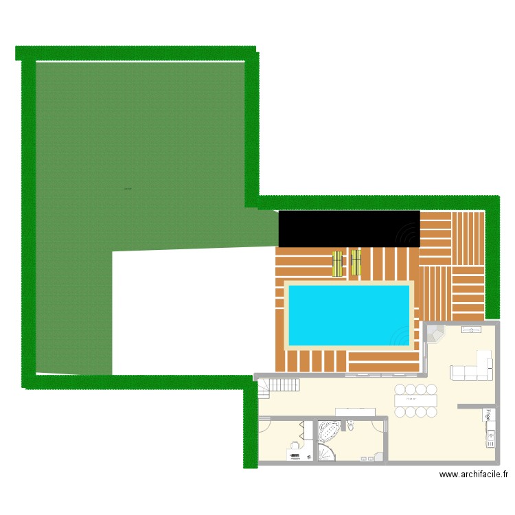 maison C1. Plan de 2 pièces et 100 m2