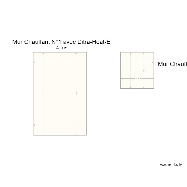 Mur Chauffant Mur Ditra-Heat-E. Plan de 2 pièces et 5 m2