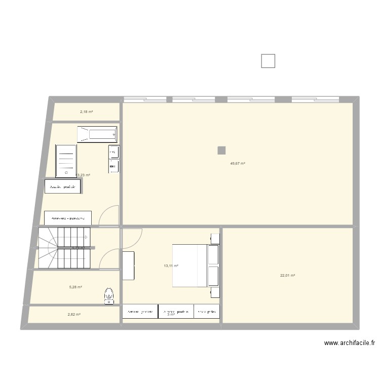 maison principale breteuil étage. Plan de 9 pièces et 117 m2