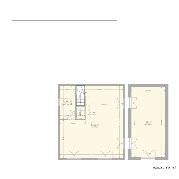 ACR DUMONT RDC. Plan de 4 pièces et 46 m2