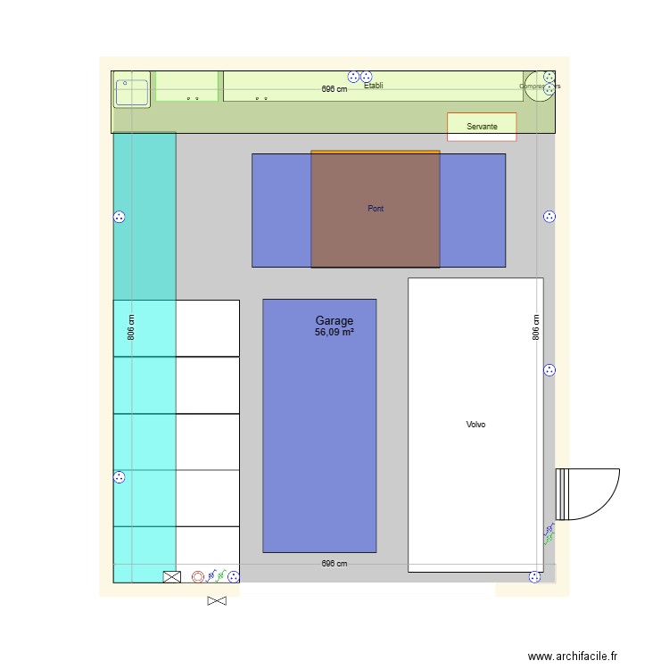 Aménagement garage V4. Plan de 1 pièce et 56 m2