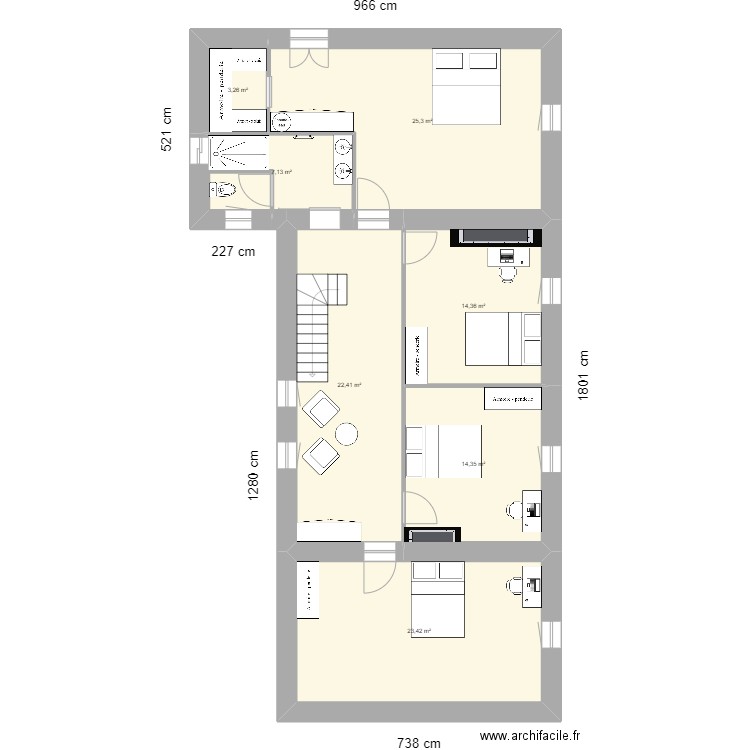 MGTSL 2. Plan de 7 pièces et 110 m2