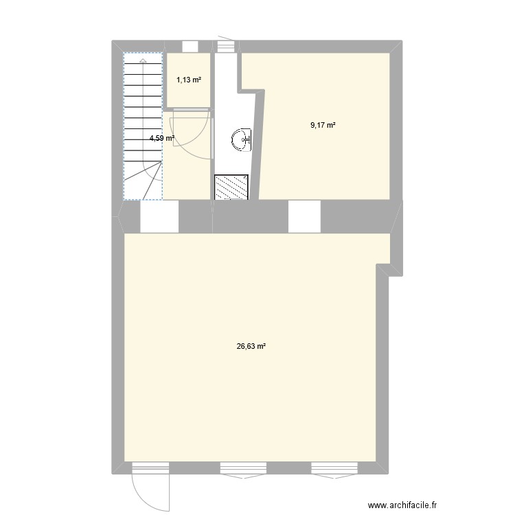 Maison St Thurian. Plan de 4 pièces et 42 m2