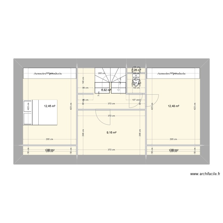 1er Etage La Châtre. Plan de 8 pièces et 45 m2