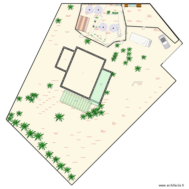 Terrain végétation. Plan de 6 pièces et 1802 m2