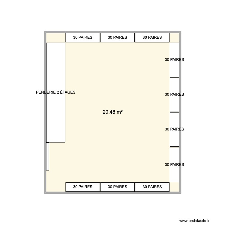 LA SALLE DE KIFF. Plan de 1 pièce et 20 m2