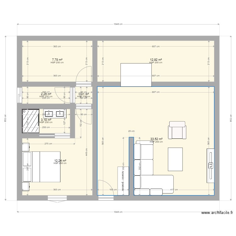 Plan maison 24/04/24. Plan de 7 pièces et 73 m2