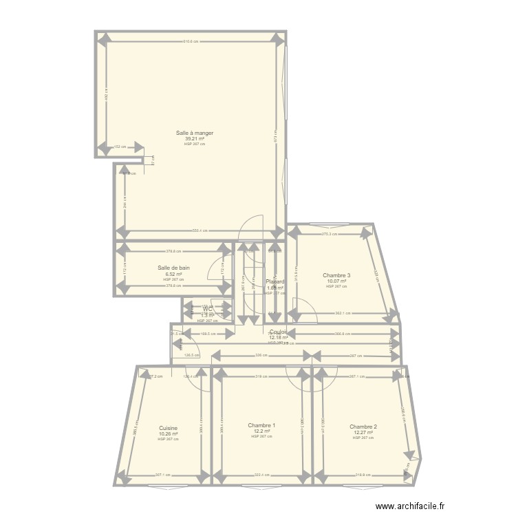 LEOBON T42. Plan de 9 pièces et 106 m2