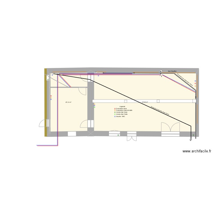 MAISON DE FAMILLE Plomberie. Plan de 5 pièces et 194 m2