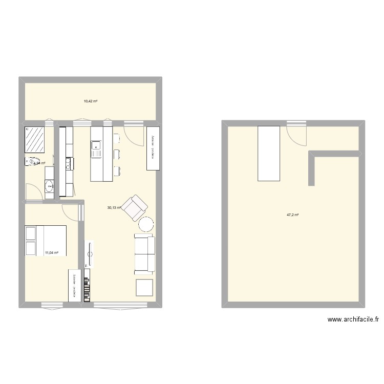 Appartement. Plan de 5 pièces et 103 m2