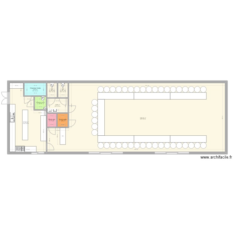 Salle séminaire 4. Plan de 9 pièces et 197 m2