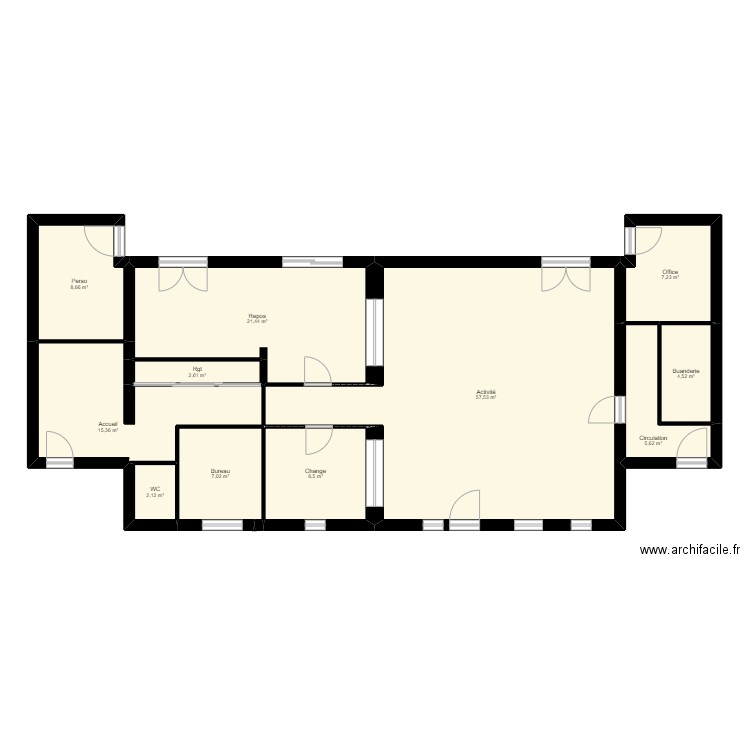 10RT - Jouy le moutier - Projet v3. Plan de 11 pièces et 141 m2