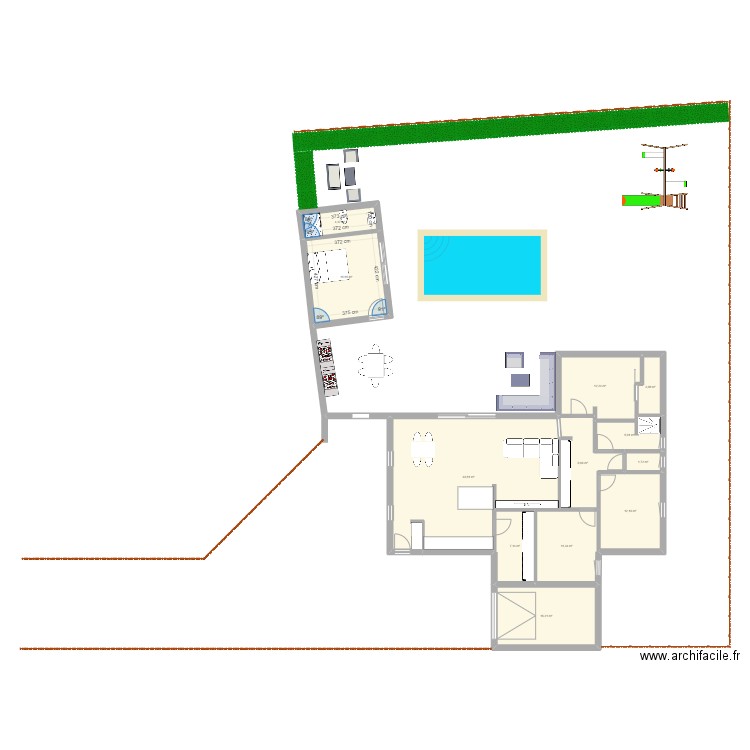 Maison RP. Plan de 12 pièces et 148 m2