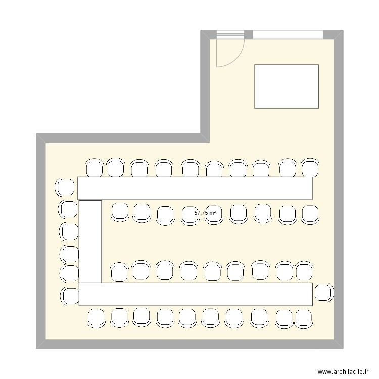 Table Sol°4. Plan de 1 pièce et 58 m2