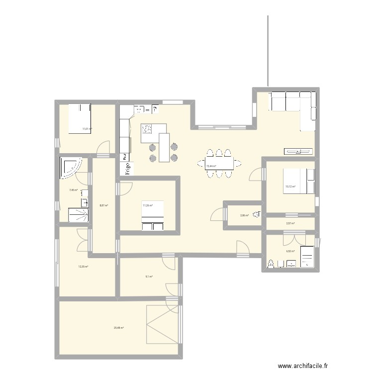 Maison 2 (1). Plan de 12 pièces et 180 m2