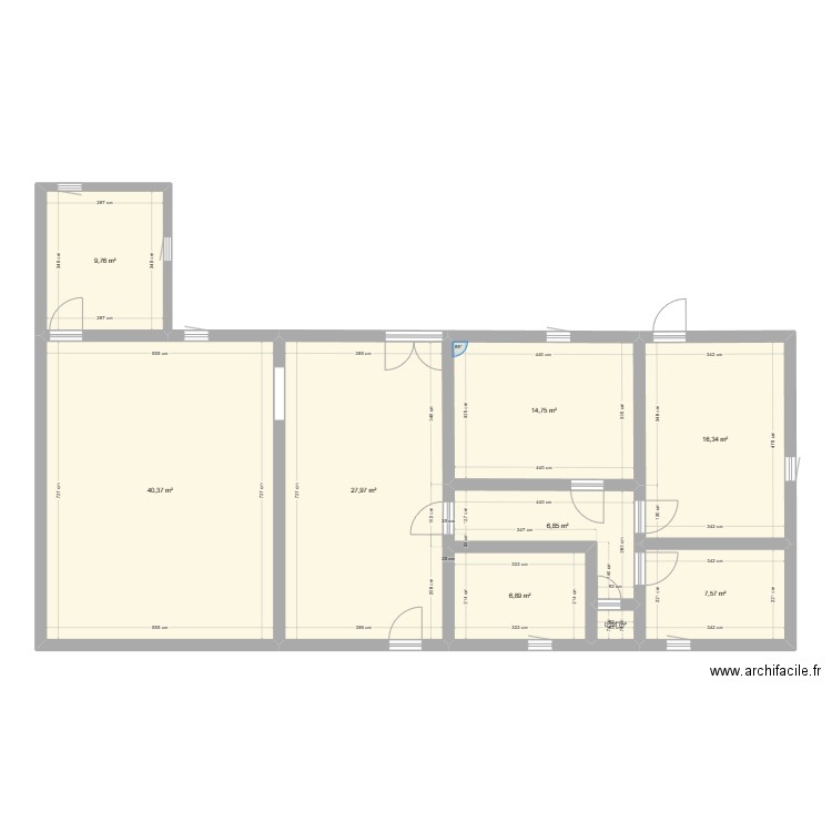 extension 2. Plan de 9 pièces et 131 m2