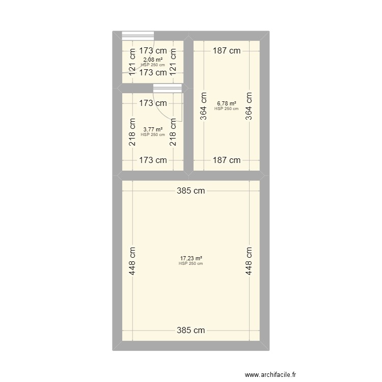 Peinture couloir cuisine 20240325-1. Plan de 4 pièces et 30 m2