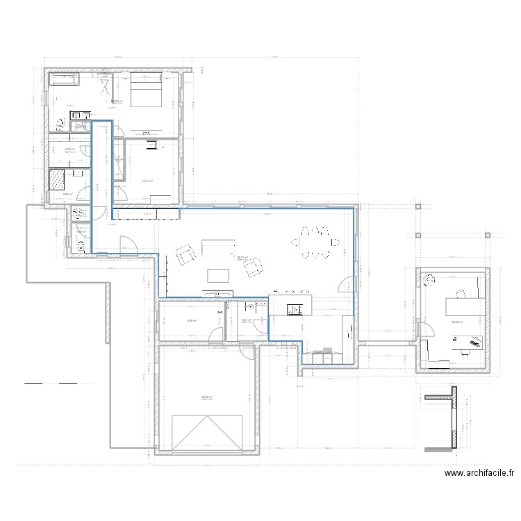 Pyramid Architecture - House 1. Plan de 13 pièces et 208 m2