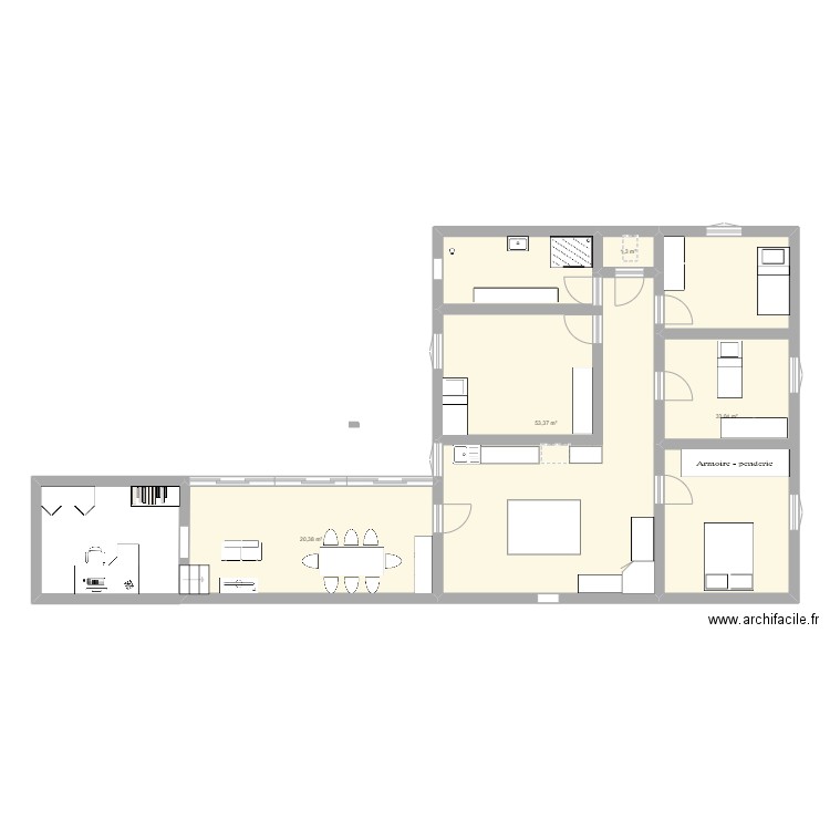 maison 2. Plan de 4 pièces et 108 m2