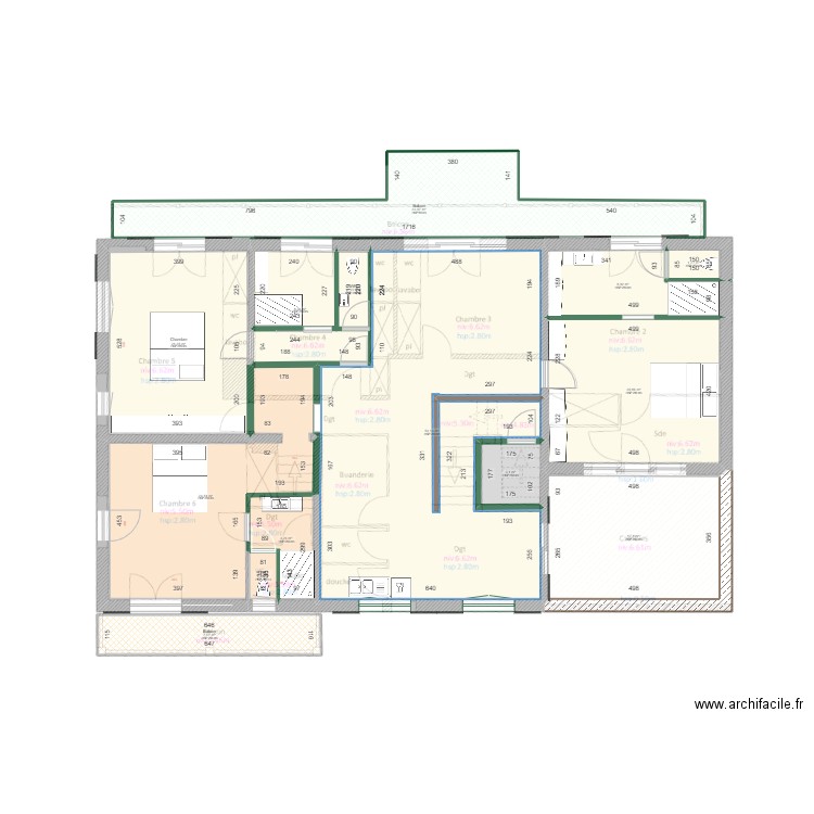 Arroka étage v.4. Plan de 14 pièces et 198 m2