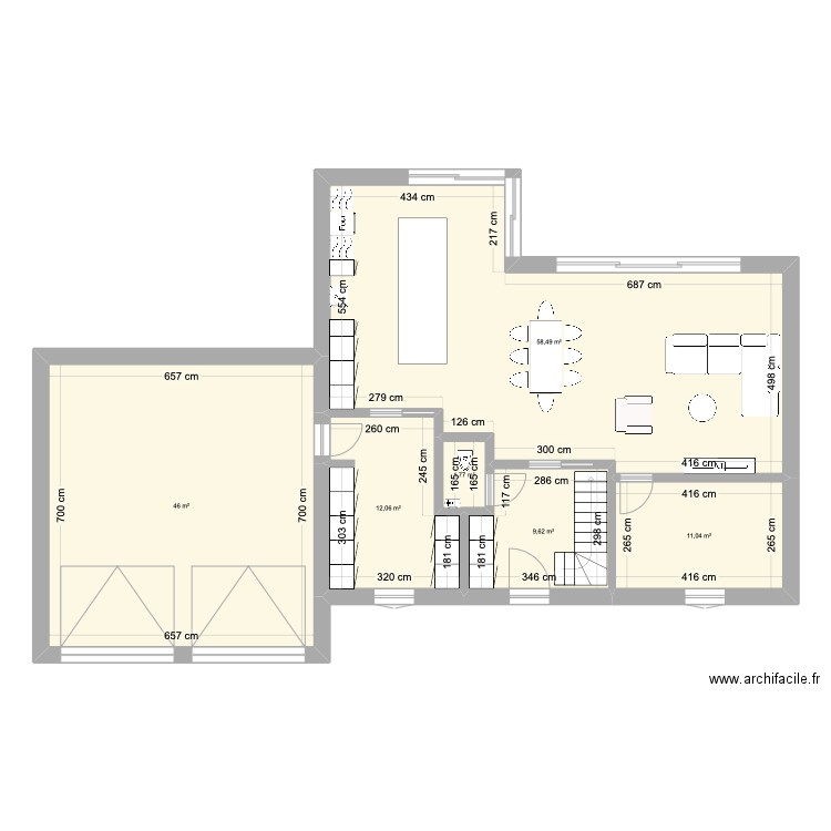 Maison 1. Plan de 6 pièces et 139 m2