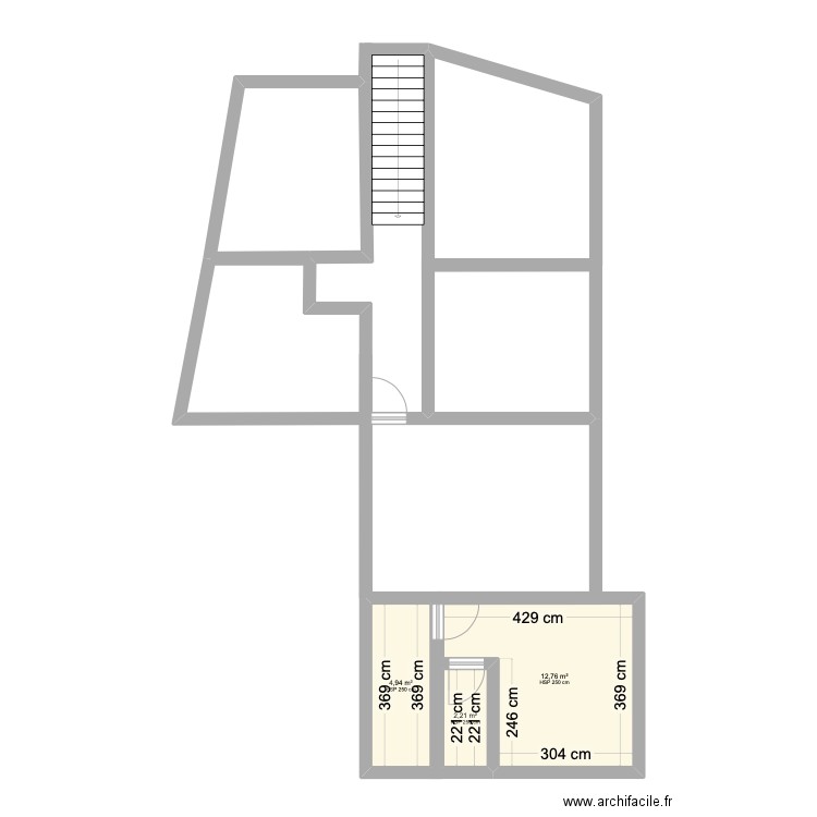 Casa Milheiros. Plan de 3 pièces et 20 m2
