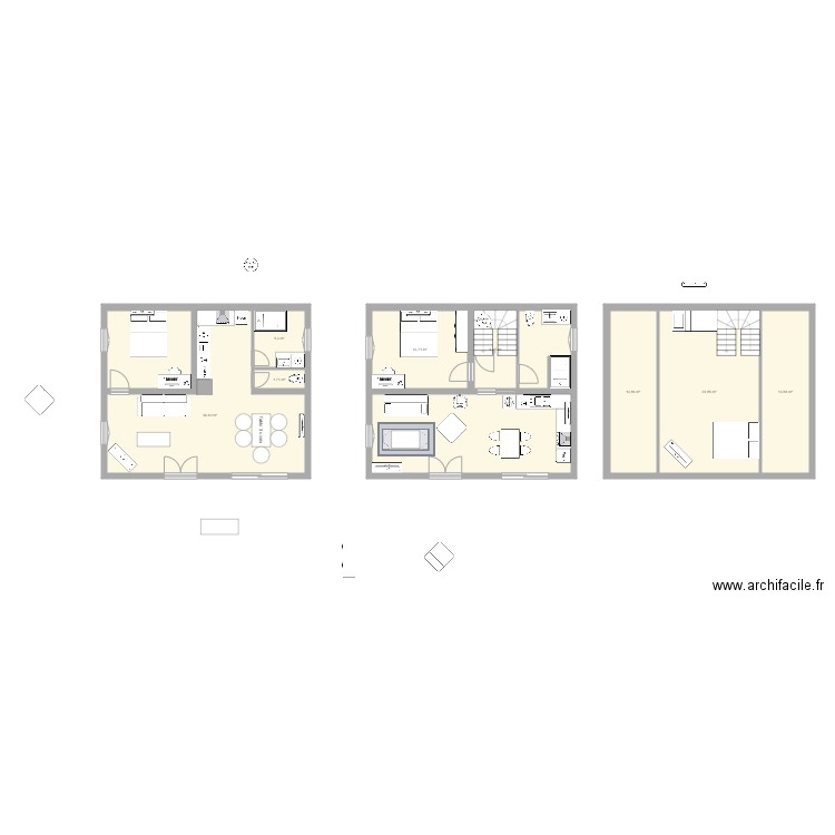 Petite maison 2. Plan de 11 pièces et 169 m2