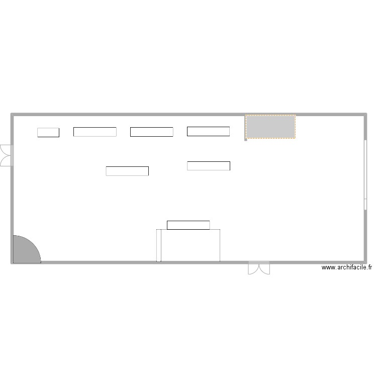 PLAN DE TABLE rectangle. Plan de 1 pièce et 366 m2