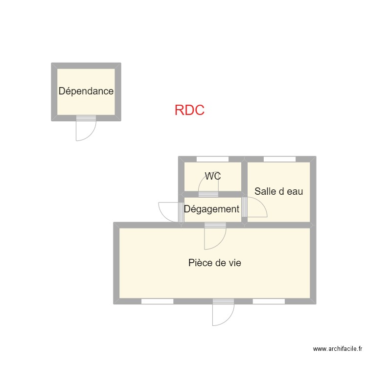 PLAN THOMAS RDC. Plan de 5 pièces et 8 m2